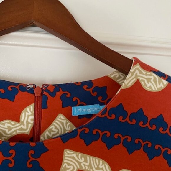 J. McLaughlin NWT Devon Dress Pinwheel Patch‎ Stretch Long Sleeved size L - Picture 2 of 5